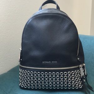 Michael Kors Rhea Black Leather Back Pack